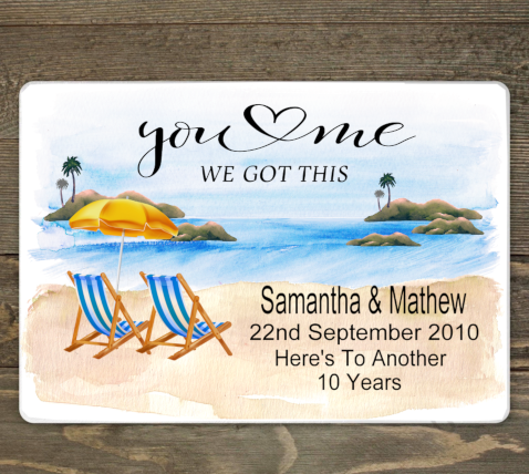 You & Me Printed Custom Hardboard Placemat, Glass Picture